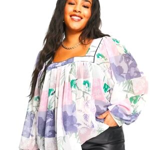 ASOS SZ 22 OVERSIZED FLORAL TOP